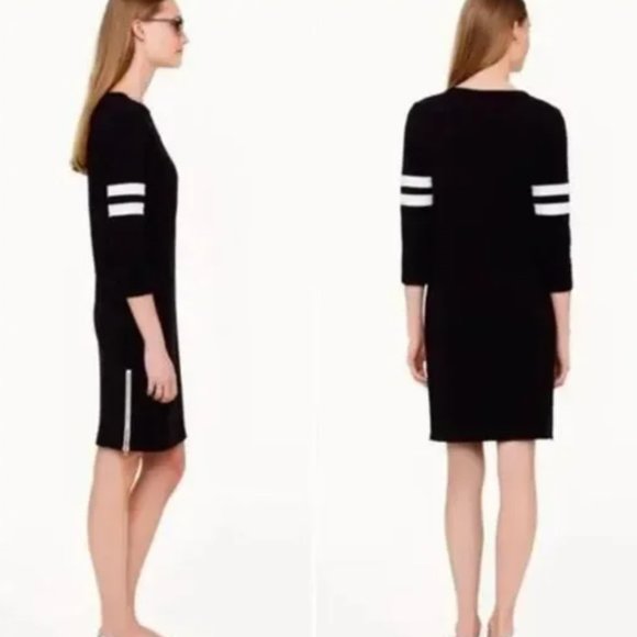 J. Crew Varsity Stripe Sleeve Side Zip Dress - Picture 3 of 6